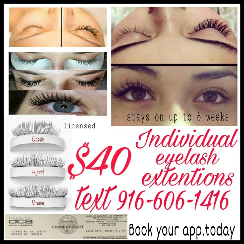 Semi permanent individual eyelash extentions